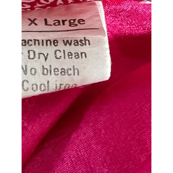 VTG Ronnie Salloway Made In USA Fushia Pink Silky Polyester 2pc Set Women's XL - Picture 5 of 5